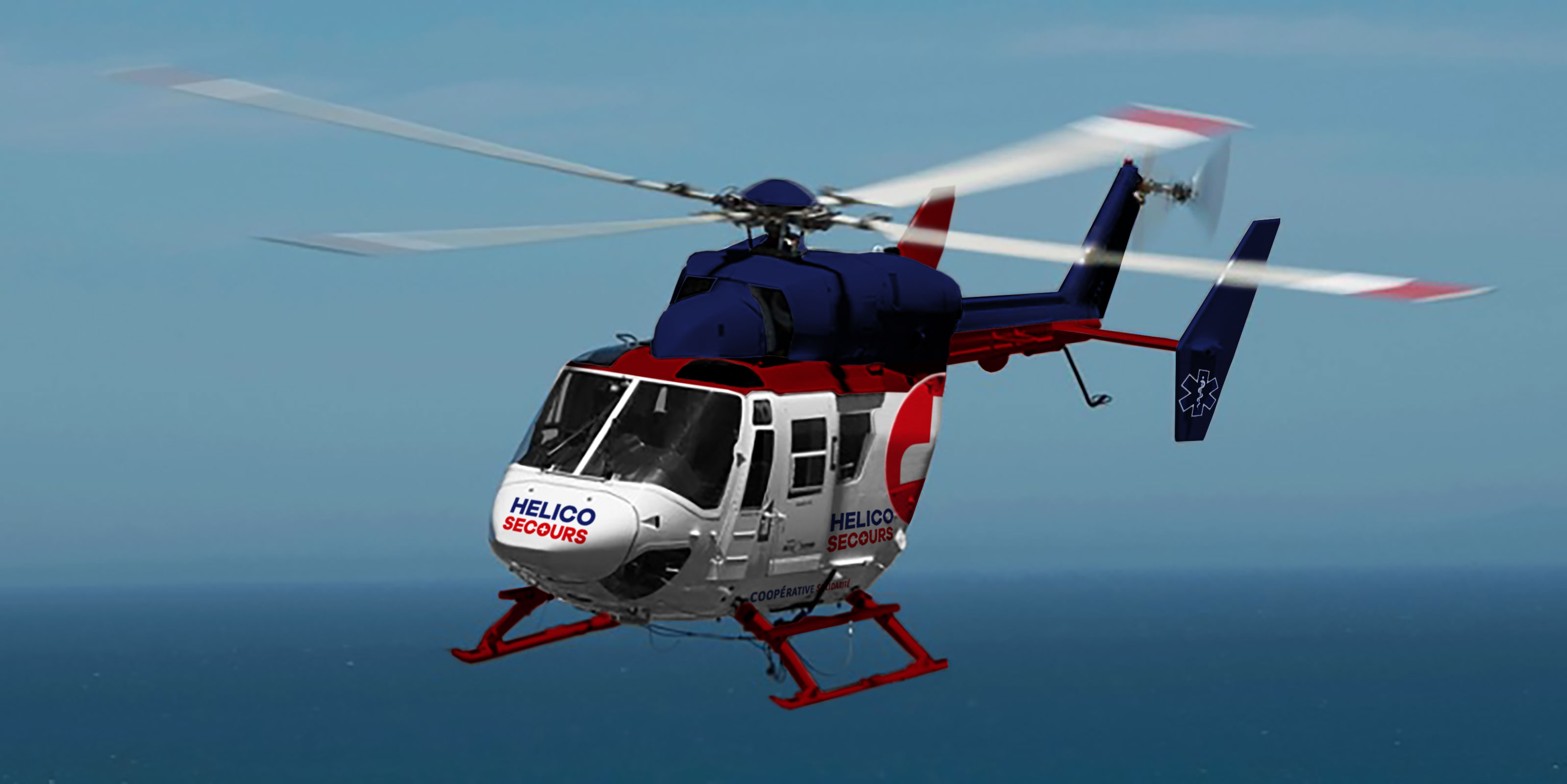 Helico secours en vol