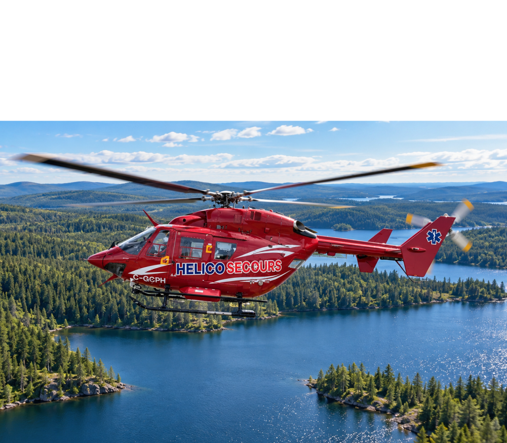 Helico Secours utilise un nouvel h&eacute;licopt&egrave;re-ambulance bimoteur BK-117