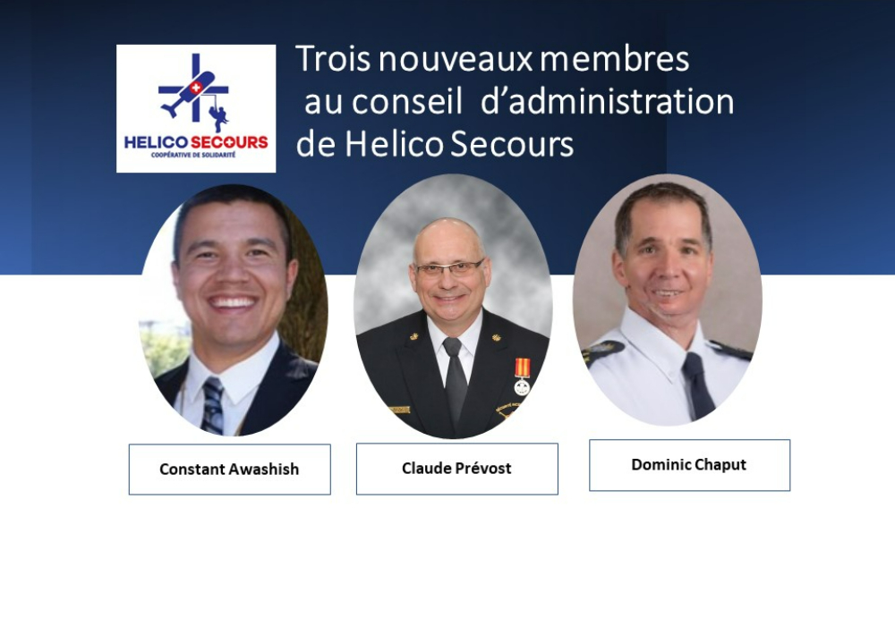 De nouveaux membres se joignent au conseil d’administration de Helico Secours